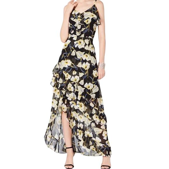 I.N.C. Ruffles Floral High-Low Maxi Dress, Size 12, new with tag - Picture 1 of 9